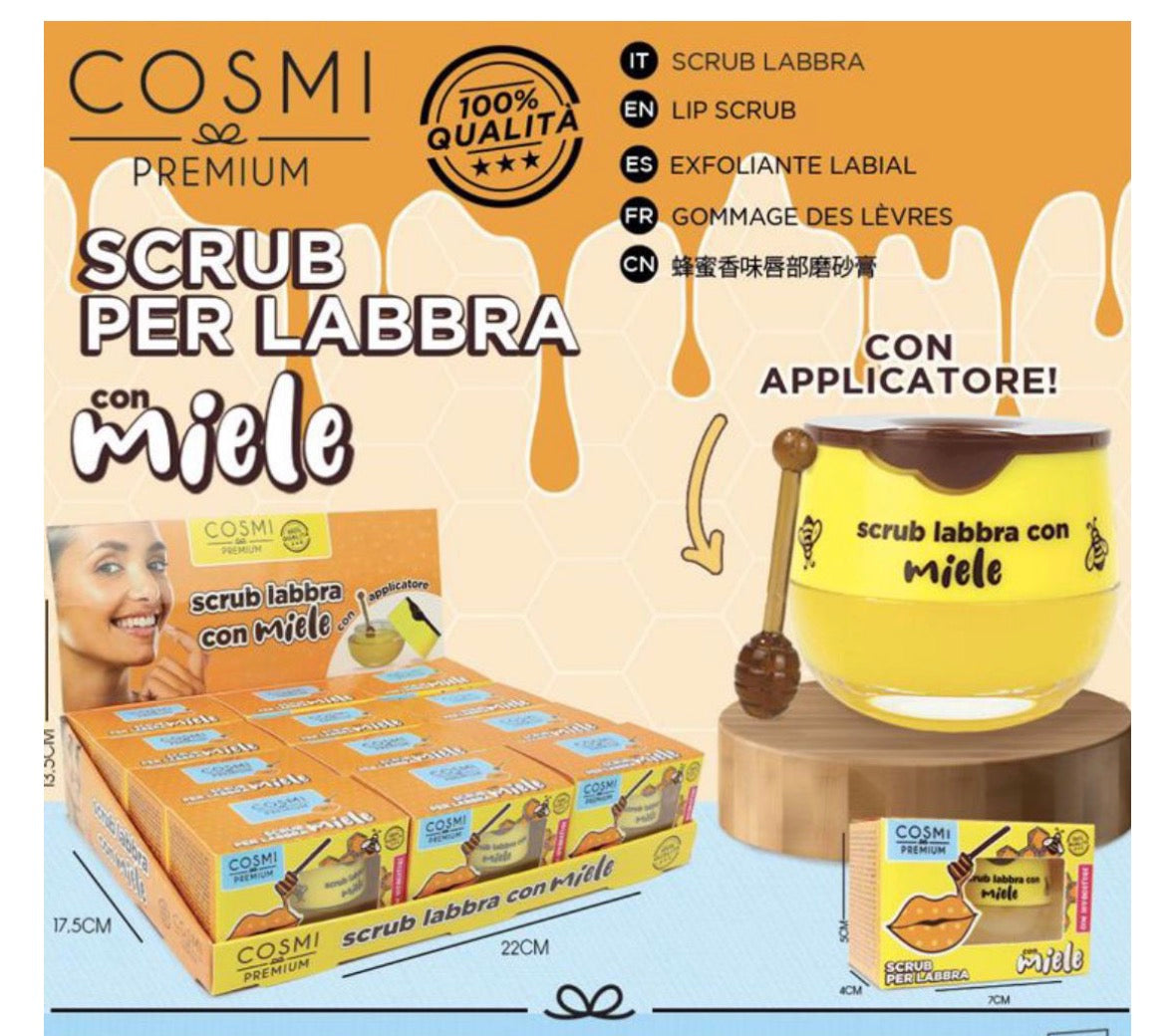 SCRUB LABBRA MIELE 🍯 CON APPLICATORE