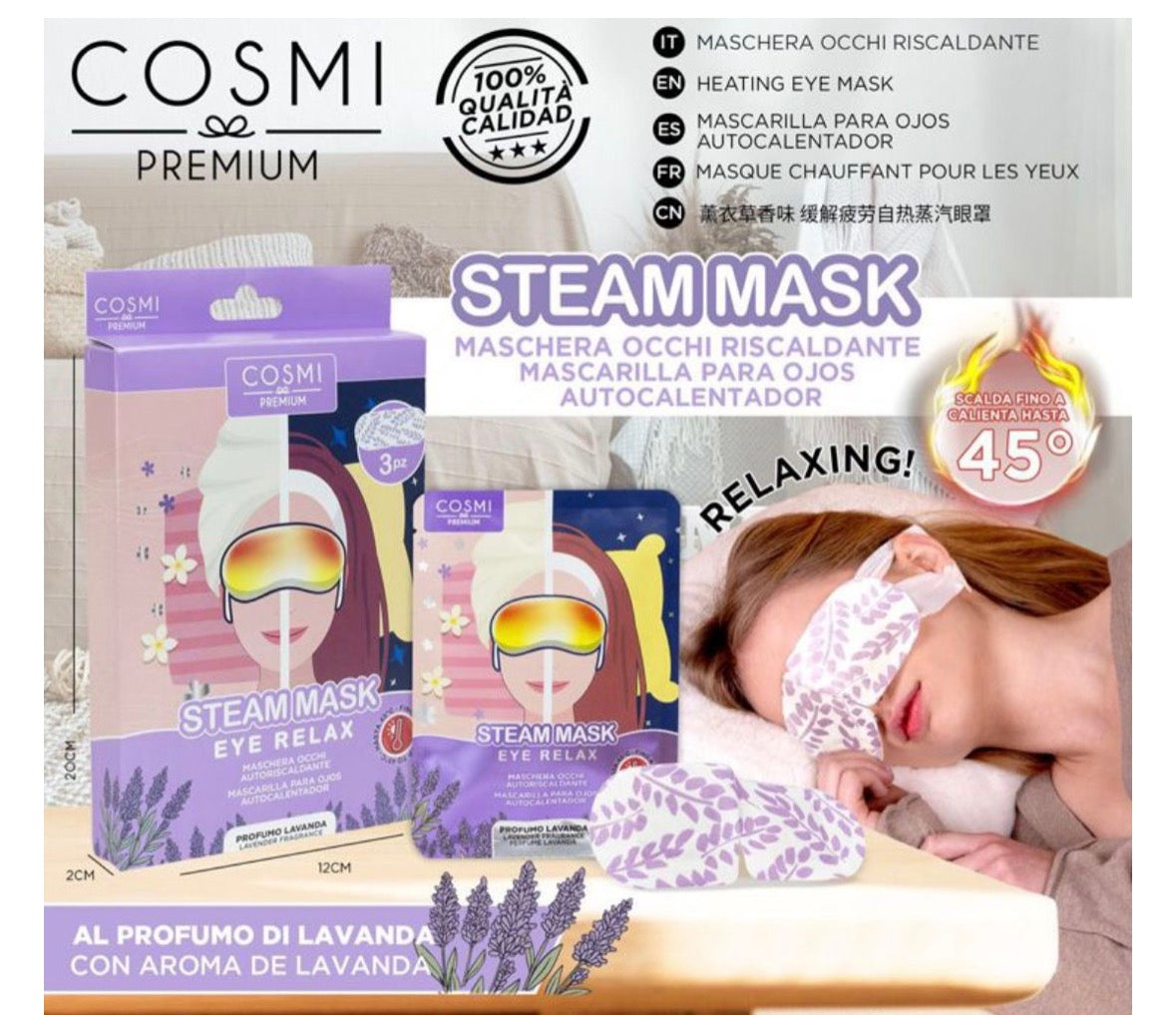 MASCHERA OCCHI RISCALDANTE RIUTILIZZABILE