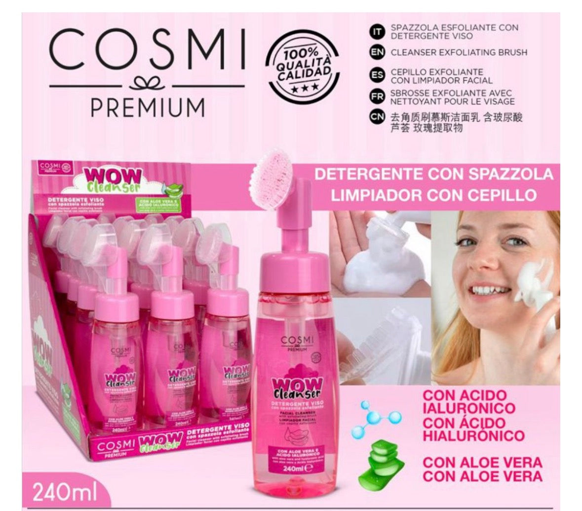 DETERGENTE VISO CON ACIDO IALURONICO E SPAZZOLA LAVAVISO
