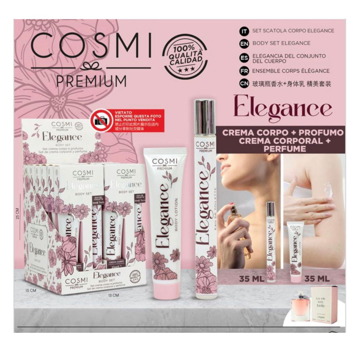 COSMI SET CREMA CORPO + PROFUMO ELEGANCE ( DUPE VIEBELLE)