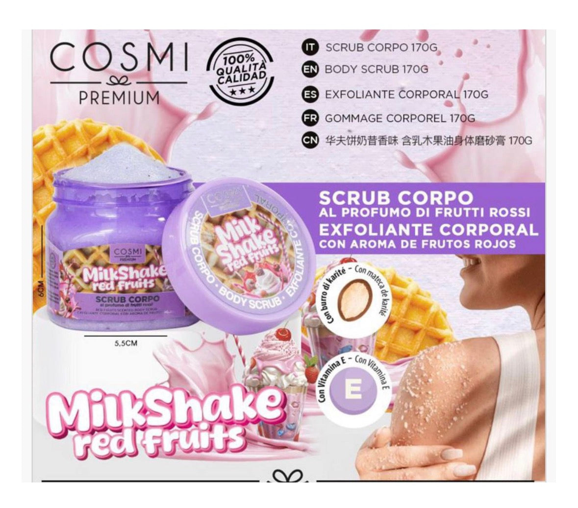 COSMI SCRUB CORPO MILKSHAKE RED FRUITS 170g